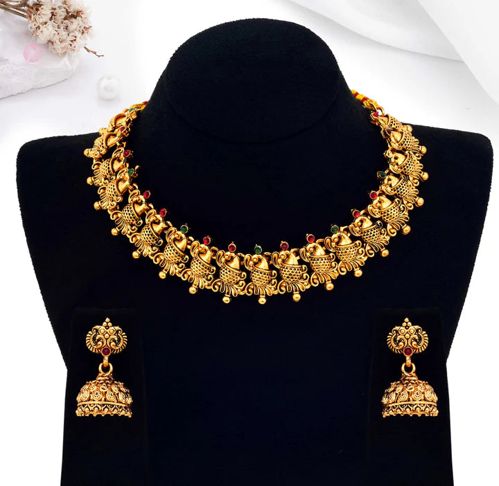 Antique Necklace with Jhumkas