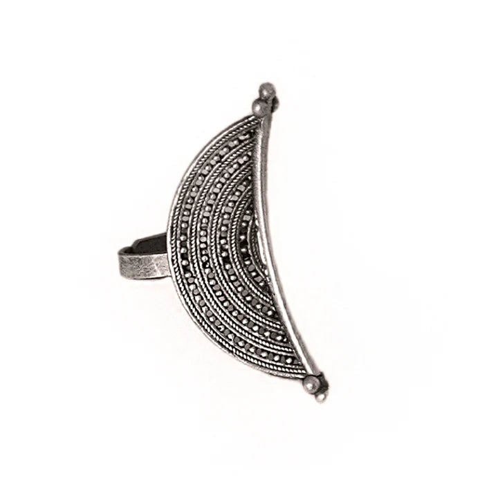 Juxe Dhanya Silver Oxidised Ring